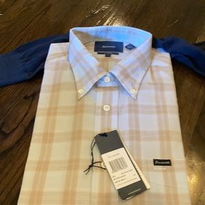 NWT faconnable men’s plad shirt